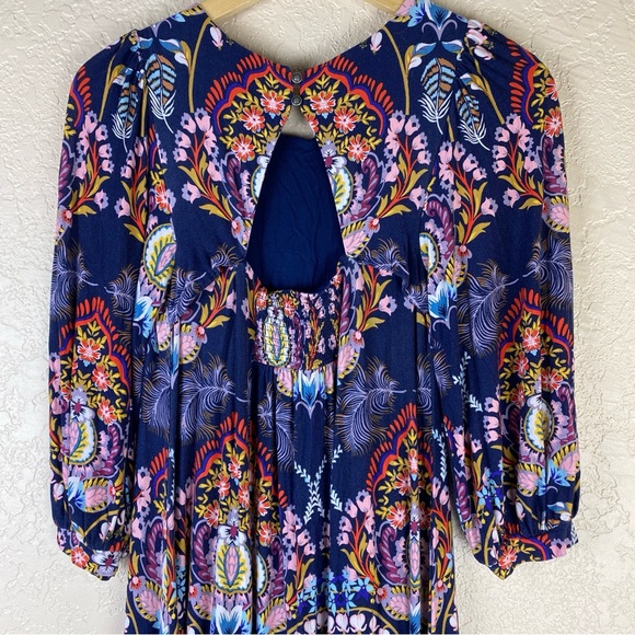 Maeve Anthropologie XS Sawyer balloon sleeve tunic dress Jersey knit floral - Picture 7 of 10